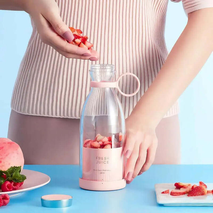 Mini Portable Juicer Blender - 6 Blade USB Rechargeable Juicer Blender